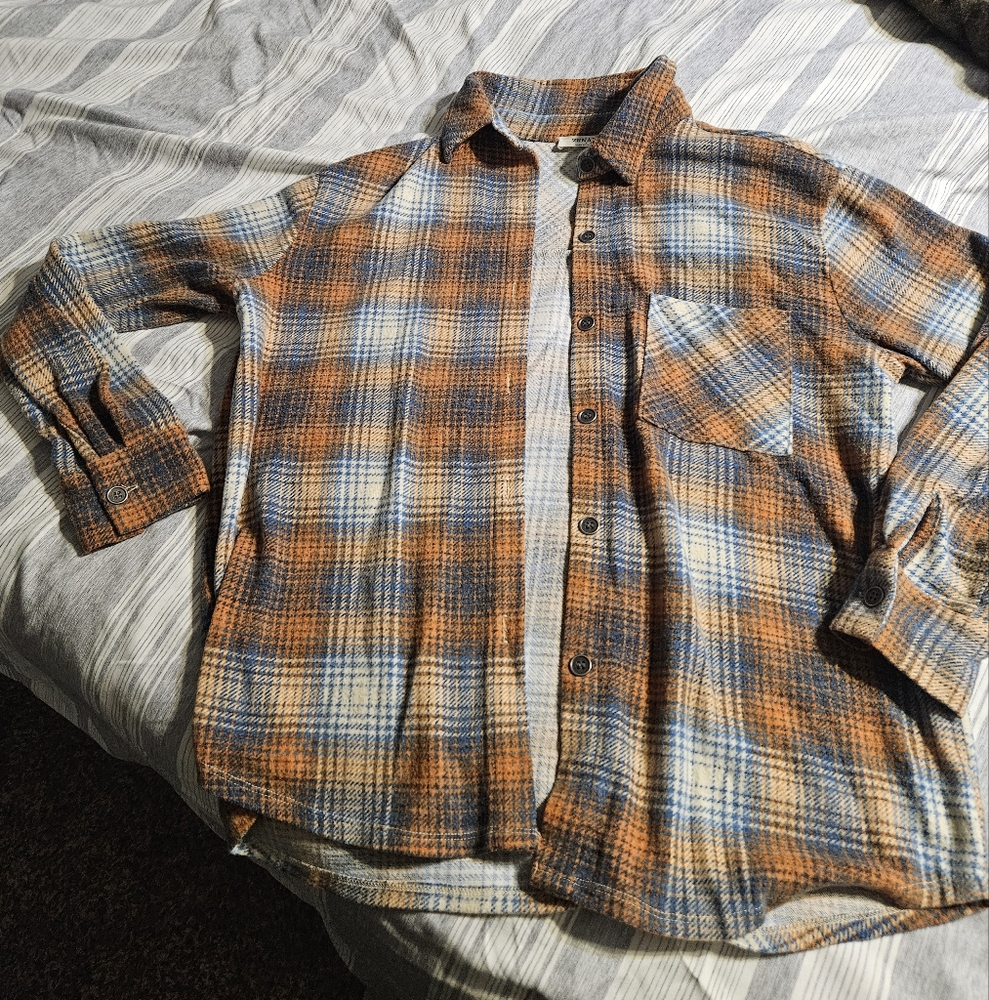 Plaid Shirt - Blue and Brown
